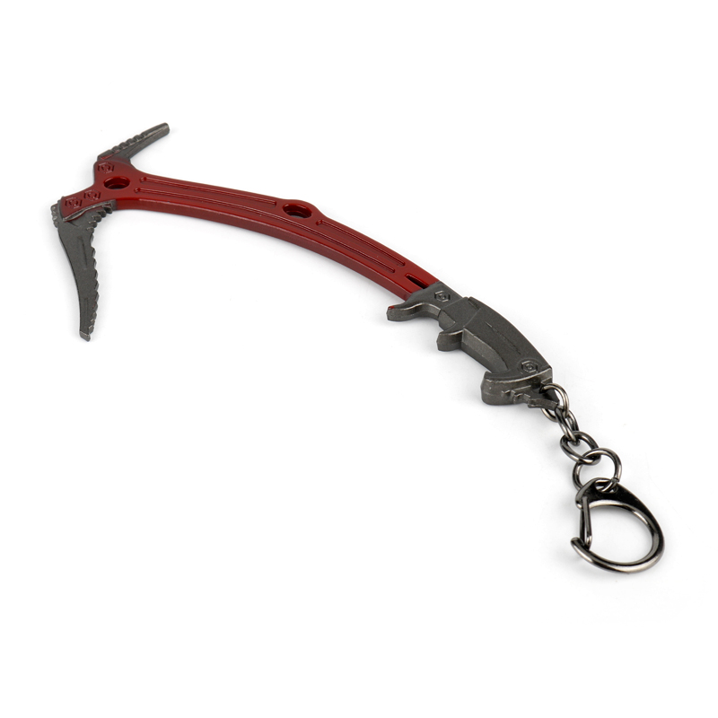Keyring Keychain Jewelry Movie Game Laura Pick axe Cute Ice Axe Keychains Tomb Raider Red Pendant Keyrings For Women Men