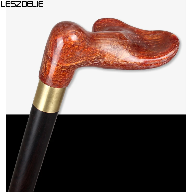 Luxury Left And Right Resin Handle African Rosewood Walking Stick Men Fashionable Canes Women Elegant Vintage Walking Sticks