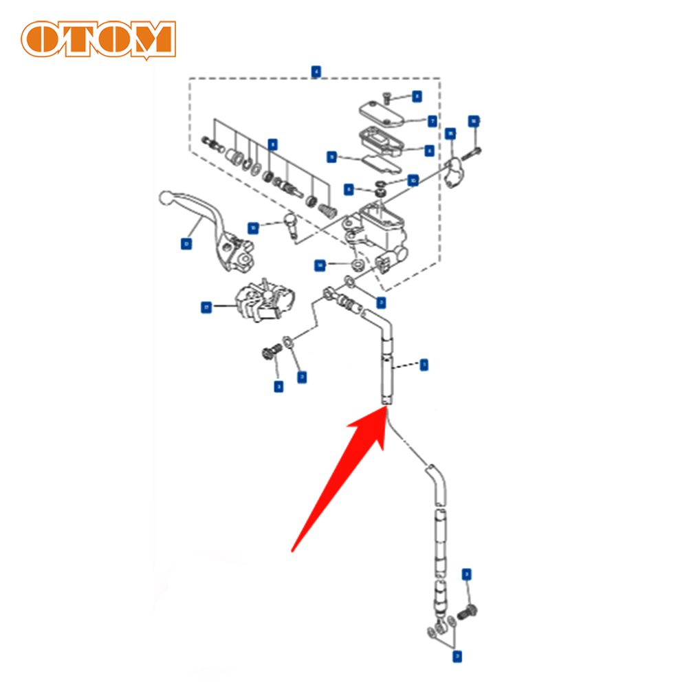 OTOM new Motorcycle Front Brake Hose Braided Hydraulic Oil Pipe Lines 2025 5XC-25872-L0-00 For YAMAHA YZ125 YZ250 YZ250F YZ450F YZ250FX