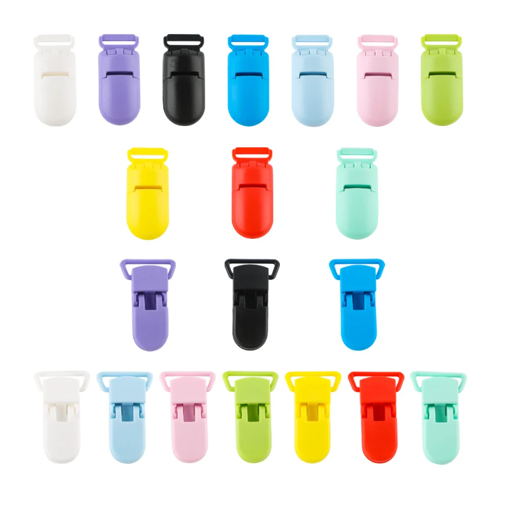Kovict 50-200Pcs Wholesale Color Baby Pacifier Clip Solid Plastic Clip DIY Baby Pacifier Chain Jewelry Accessories