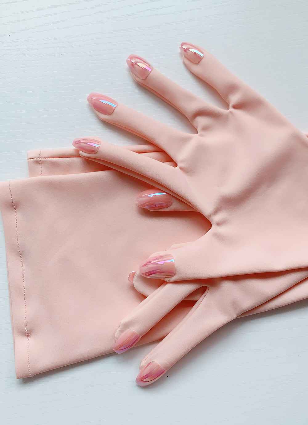 Customzie 2025 new Pink Flesh Spandex Zentai Nail Gloves Men's Cosplay Kigurumi Long Gloves With Nails Service Crossdress