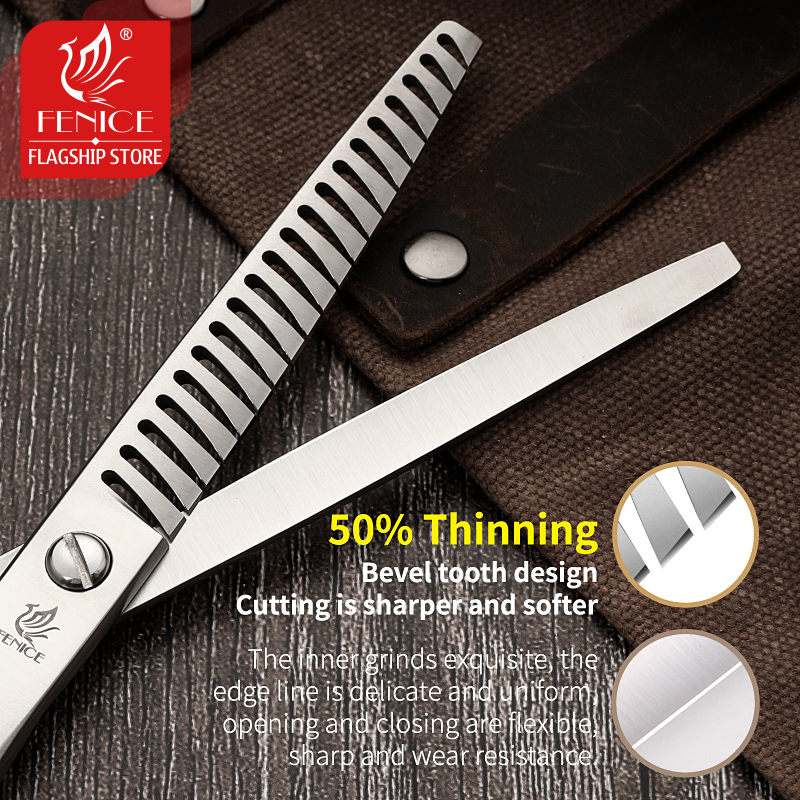 Fenice JP440C Steel 7 inch Dogs Gromming Scissors Pet Chunker Trimmer Scissors Thinning Shears Thinning Rate 50% Groomer Tools