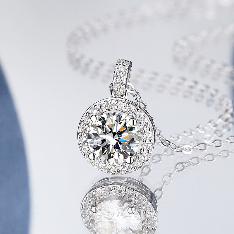 2024 Choucong Top Sell Circle Pendant Simple Fashion Jewelry 925 Sterling Silver Round Cut White 5A Cubic Zircon CZ Diamond Elegant Women Clavicle Nec