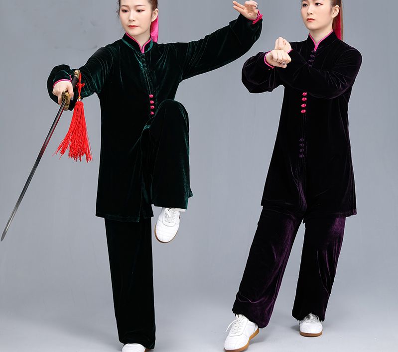 top quality Autumn&winter thickening pleuche female wushu kung fu uniforms tai chi taiji suits martial arts performance clothing