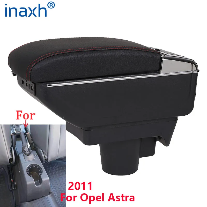 For Opel Astra Armrest Box For Opel Astra H Car Armrest 2008-2011 Interior details refitting Car Accessories Storage box USB