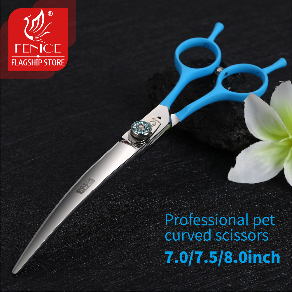 Fenice Professional Pet Grooming Scissors Up&Down Dogs Curved Scissors Shears 7/7.5/8.0inch tesoura cachorro