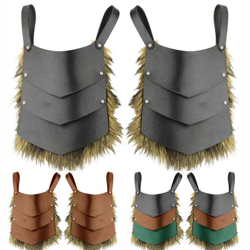Medieval Barbarian Leather Battle Skirt Armor Norse Berserker Fur Tasset Belt Faulds Viking Pirate Costume Accessory For Larp