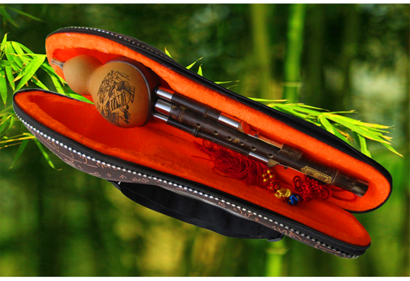 Black Bamboo ThreeTone Hulusi Flute Gourd Flauta Crashproof Calabash Flute Hulusi Folk Instrument Professional Calabash Hulusi