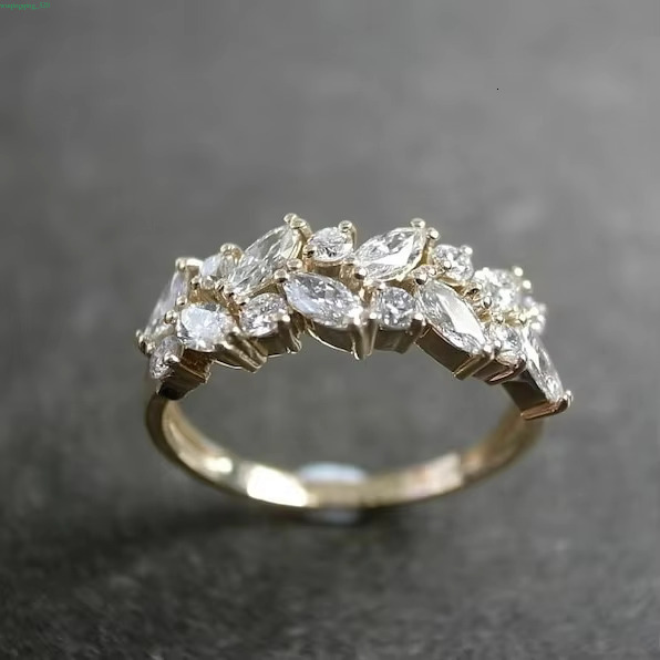1.39 TCW Colorless Marquise Cut Moissanite Cluater Ring Sterg Sier gorgeous
