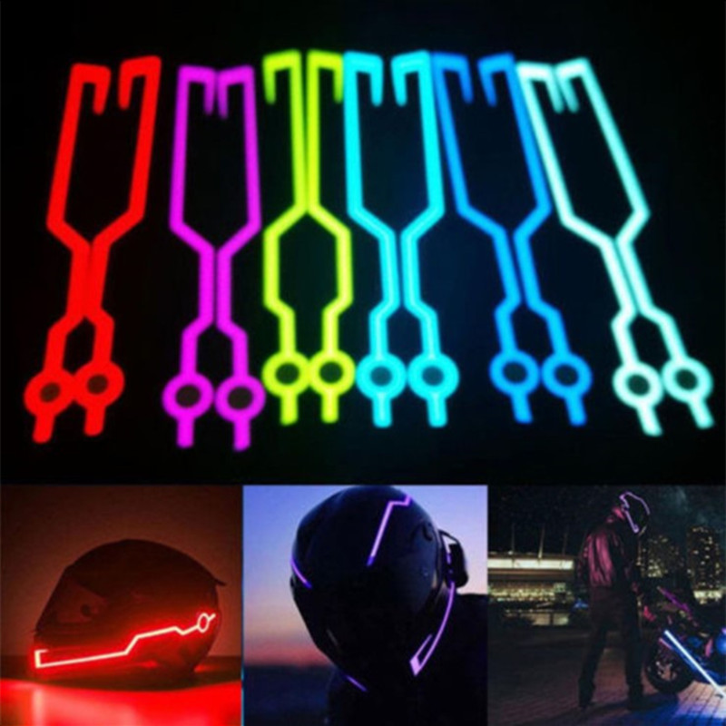 Motorcycle Helmet LED Light Cold Light Strip Night 2025 Signal Flashing Stripe new LED Luminous Sticker Modified Reflective Kit