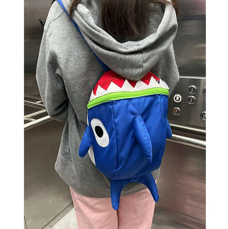 Shark high school college student, niche travel, cute and funny backpack, girls' backpack