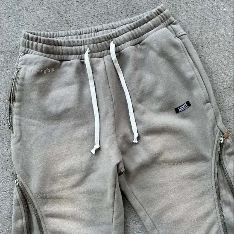 Men's Pants Y2K Retro Baggy Gothic Casual Zipper Decoration Sweatpants Hip Hop Punk Streetwear Oversized Cotton Straight Leg Trousers