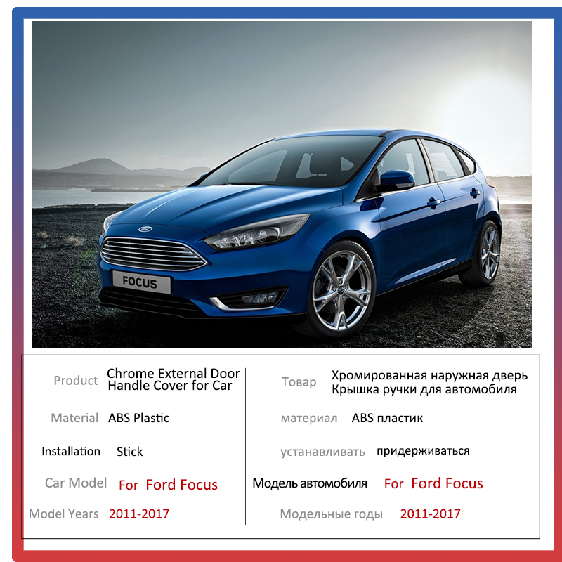 Black Carbon Fiber 2025 for Ford Focus 3 3 3.5 2011 2012 new 2013 2014 2018 2016 2017 Auto Door Handle Cover Sticker Car Accessories