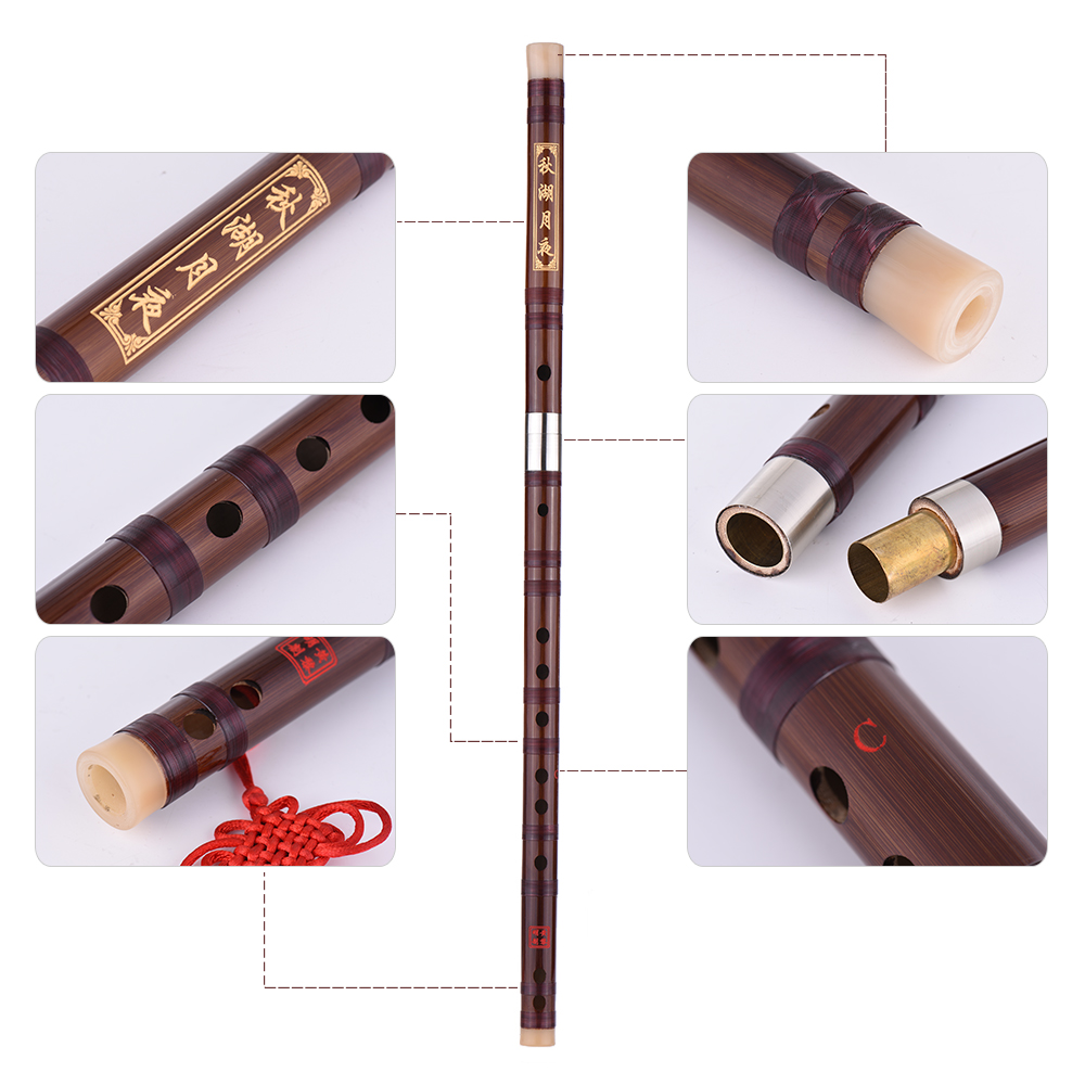 Pluggable Bitter Bamboo Flute Dizi C D F Key Traditional Handmade Chinese Musical Woodwind Instrument Study Level for beginner