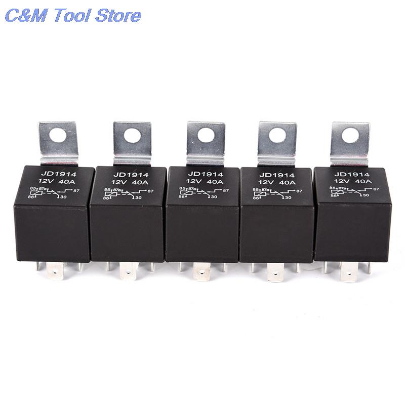 1pc 5 Pin 40A Waterproof Car Relay Long Life Automotive Relays Normally Open DC 12V/24V Relay for Head Light Air Conditioner