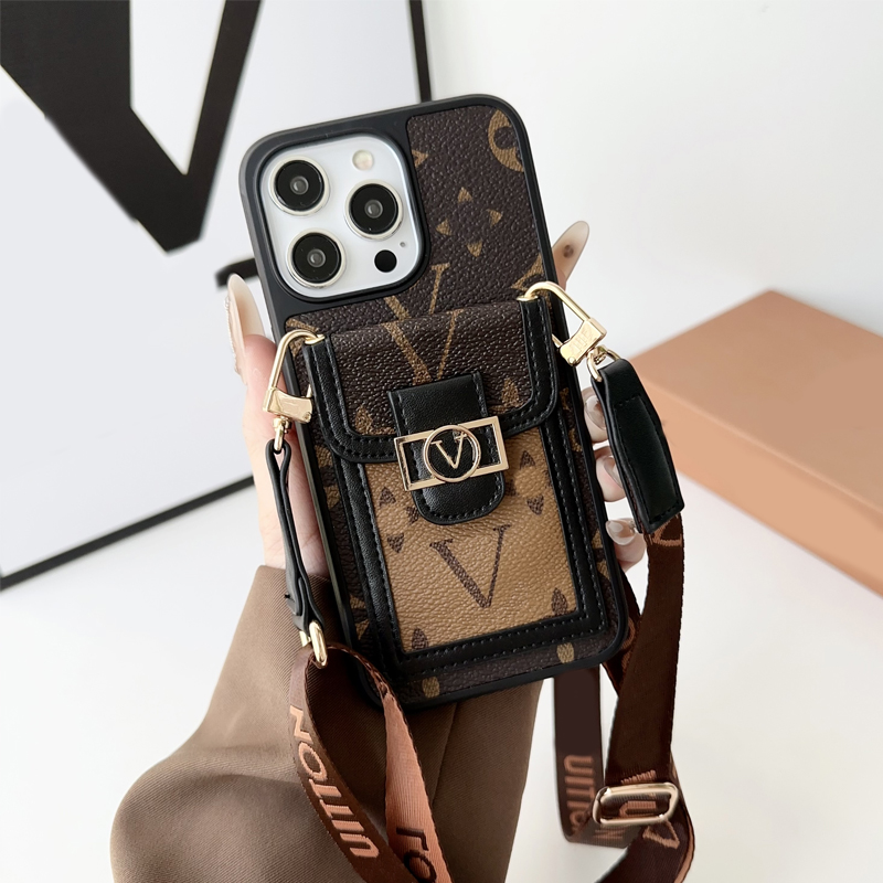 Women Crossbody Phone Case Designer iPhone Case for Apple iPhone 16 Pro Max 14 Pro Max 13 12 14 Plus 15 Plus 11 Case Card Slot Bag Holder Wallet Case Cover Straps Lanyard