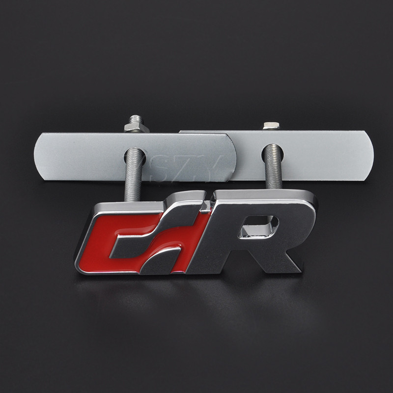 Metal Car Front Hood Grill Emblem Auto Grille Badge Stickers for Sports R Racing Sagitar Passat Golf Tiguan SR Auto Accessories