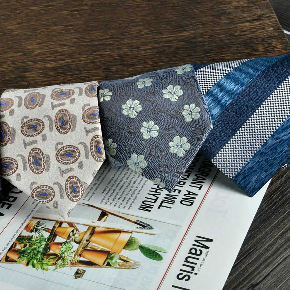 tie luxury For Men Retro necktie Large Jacquard 8cm Hand Tied New Mens ties Busin Wedding Versatile Birtay Gift NecktiesX241109