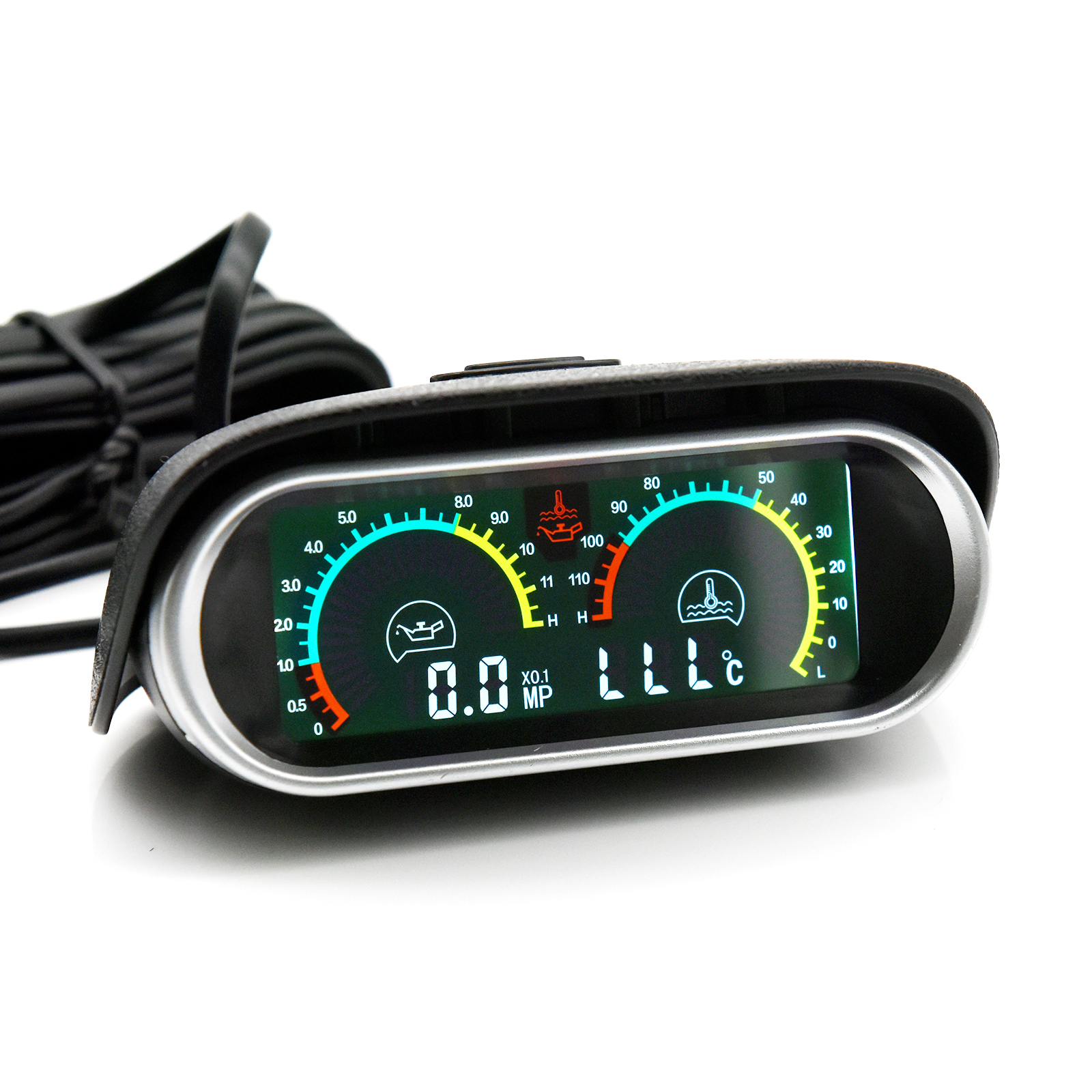 2 Functions 12v/24v Universal Truck Car Oil Pressure Gauge + Water Temperature Gauge Set Meter Sensor Oil Pressure Indicator