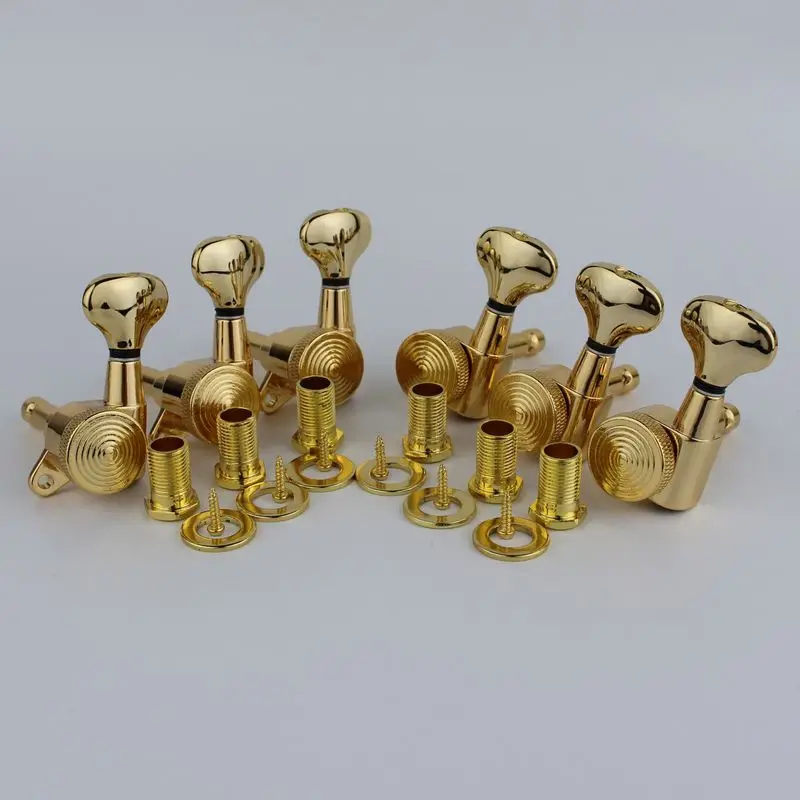 6 PCS Gold Guitar Locking Tuners Lock String Tuning Key Pegs Machine Heads for Electric Guitars