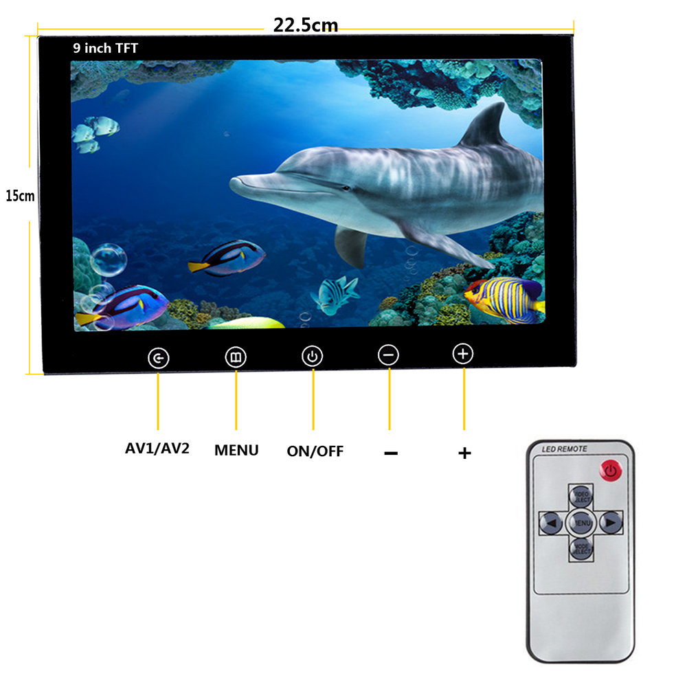 MAOTEWANG 1000TVL Underwater Fishing Camera Fishfinder Kit 6 PCS White LED Lights With 9" Inch Color Monitor For ICE/SEA Fishing