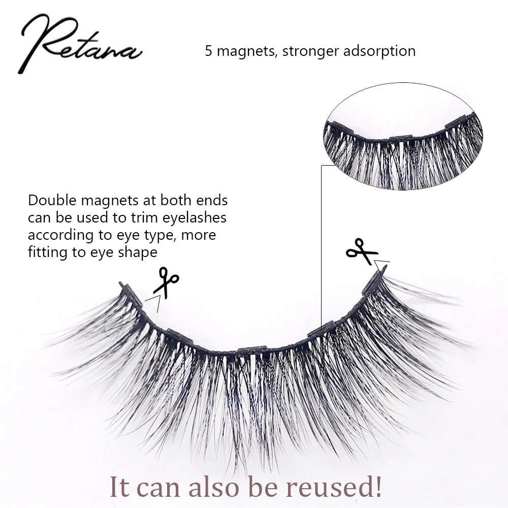 d Eyelash Curler Magnetic Eyeliner Magnet Natural Long False Eyelashes and Set Can be Reused es