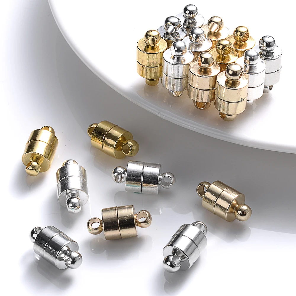 iYOE 5pairs/Lot 12x6mm Magnetic Clasps Cylinder End 2025 Buckle Magnet Claps For Connector Rope new Chain DIY Jewelry Bracelet Necklace