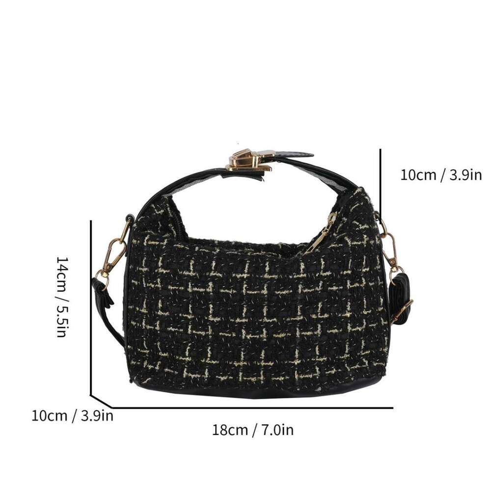2024 Autumn Small Fragrant New Moon Women's Fashionable Versatile Single Shoulder Crossover Mobile Phone Bag Cotton and Hemp