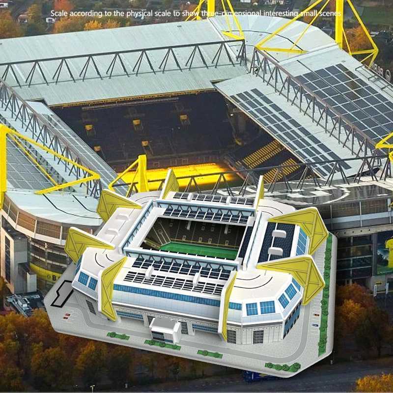 10 in 1 Champions League Football Stadium 3D Paper Puzzle DIY Mosaic Architecture Gym Toys Gifts Educational Toys W241109