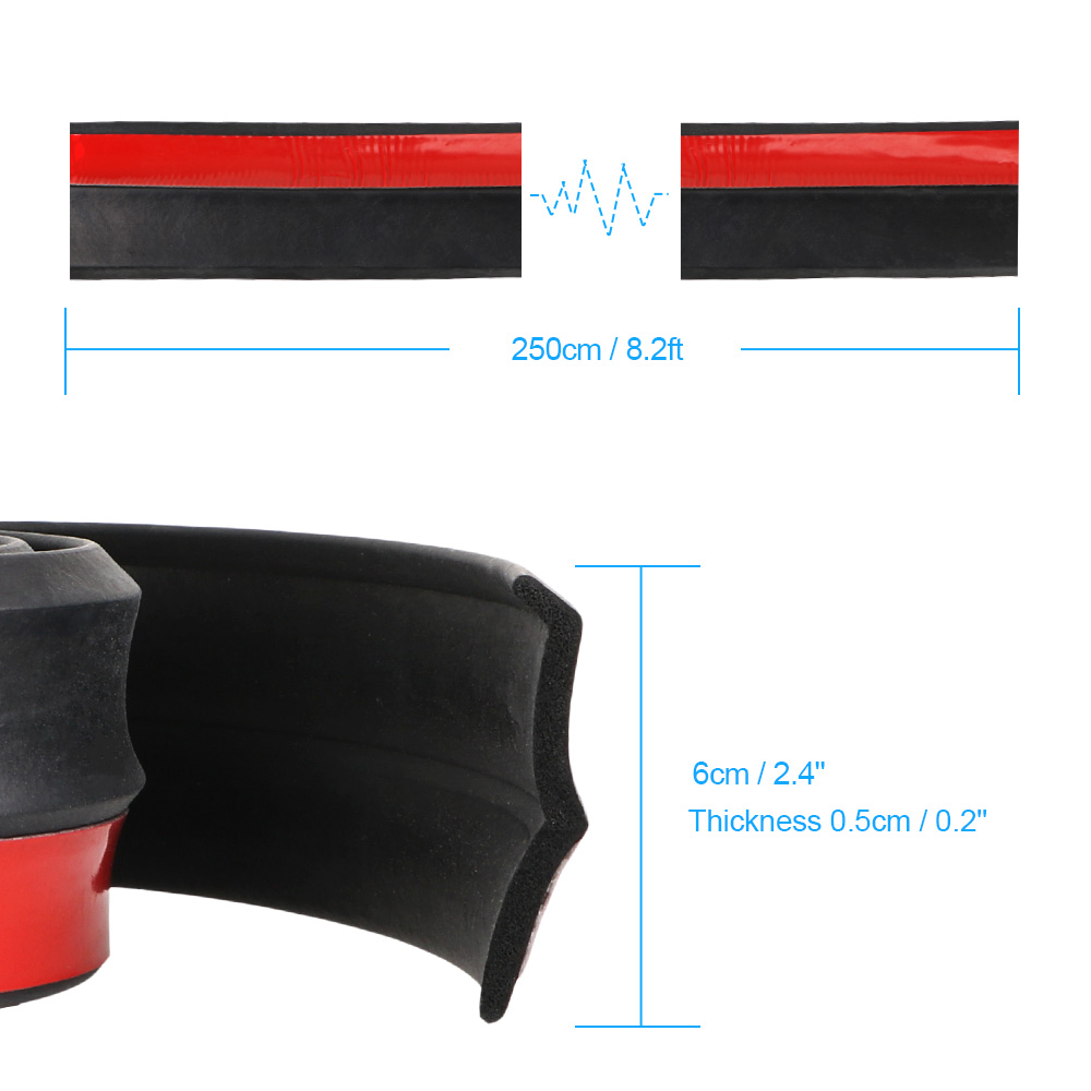 Auto Replacement 2.5M Exterior Mouldings 60mm Width Rubber Strip Skirt Protector Car Front Bumper Lip Universal