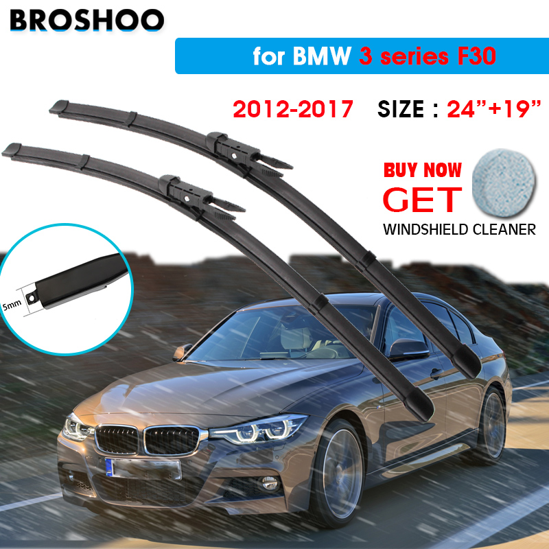 Car Wiper Blade For 2025 3 series F30 24"+19" 2012-2017 Auto Windscreen Windshield Wipers Window Wash Fit new Pinch Tab Arm