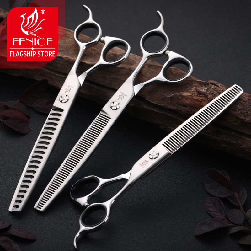 Fenice professional dog scissors 7/7.5 inch pet dog grooming scissors thinning shears for dogs thinning