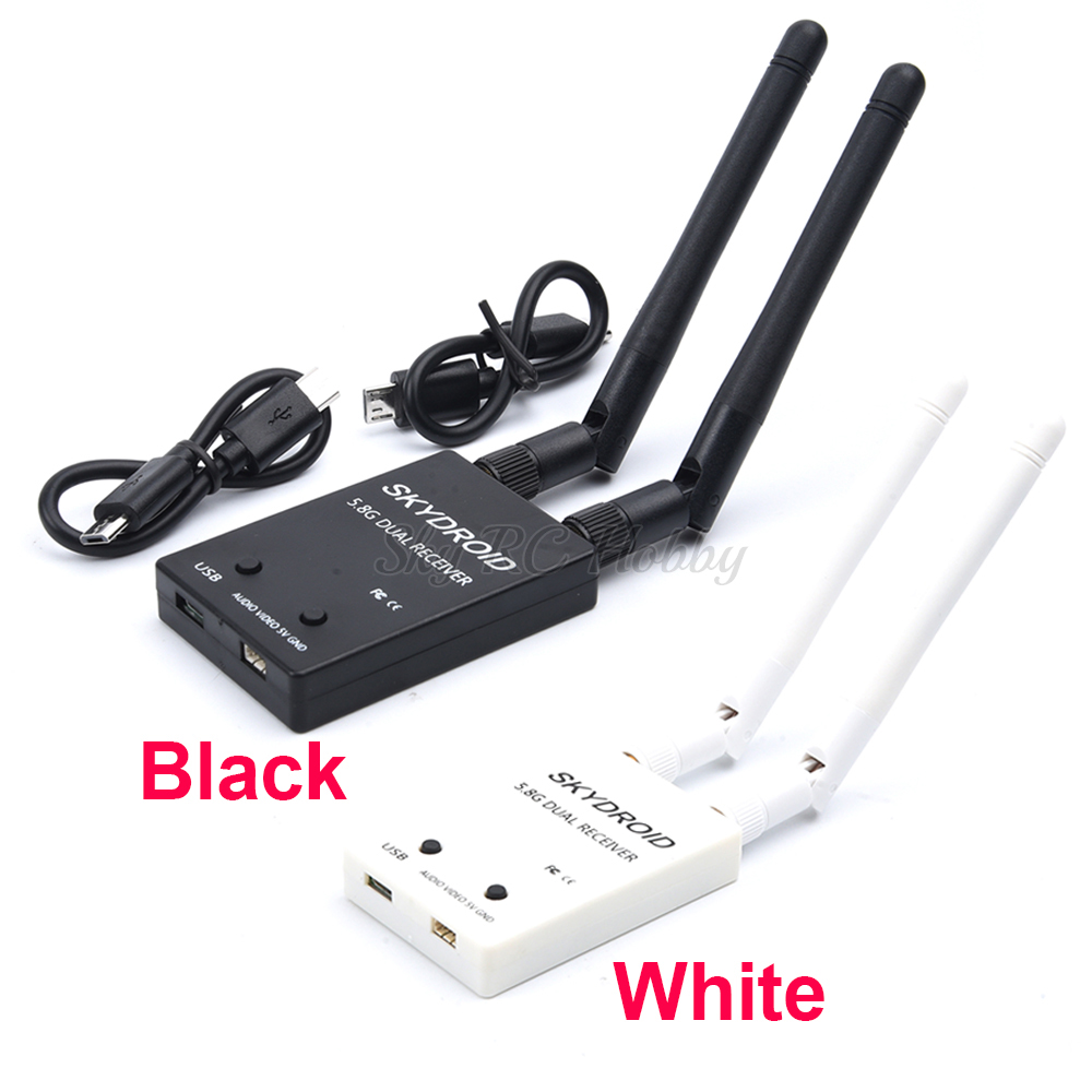 Skydroid Dual Antenna UVC Control OTG 5.8G 150CH Full Channel FPV Receiver with Audio for Android Smartphone RC Drone Parts