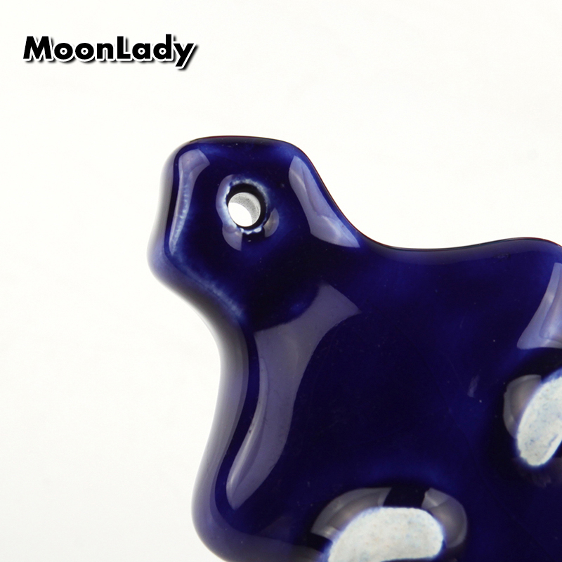 4 Colors Ocarina 6 Hole Small Christmas Tree Ocarina Alto C Tone Beginner Ocarina Tourist Souvenir Teaching Toys Ceramic Pendant