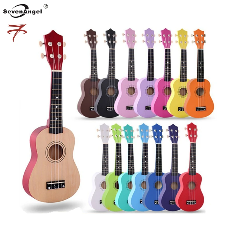SevenAngel Ukulele 21 inch Children Ukelele Soprano 4 Strings Hawaiian Spruce Basswood Guitar Uke Kids Gift Music Instrument