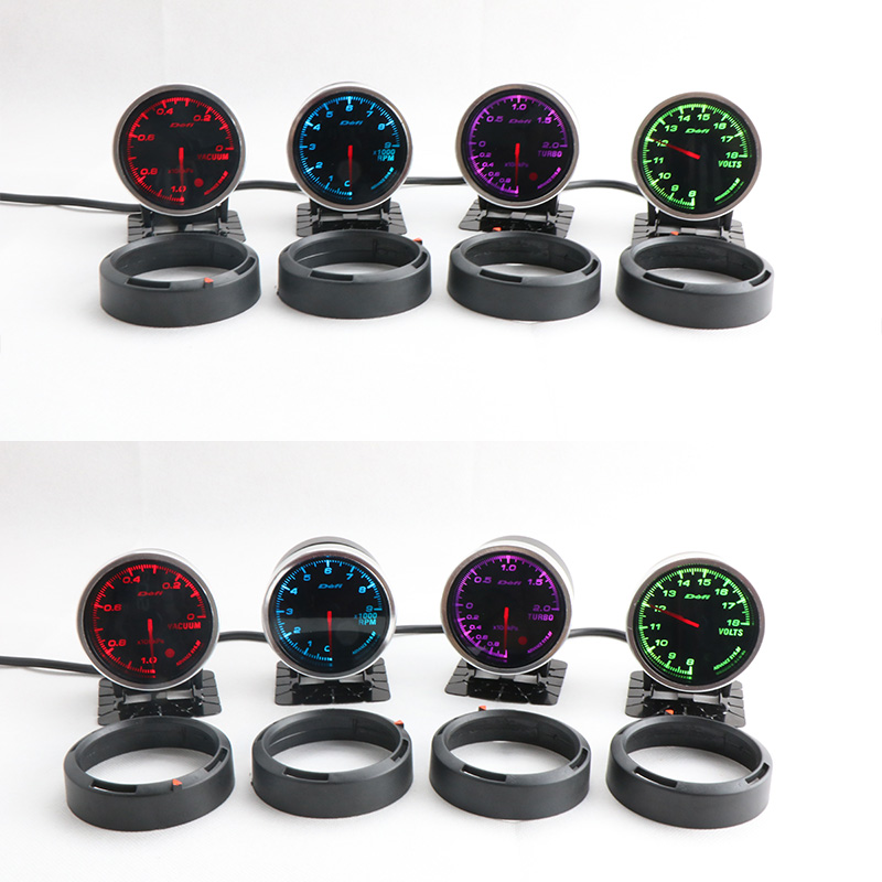 Car Turbo Boost Defi Gauge 15 Colors Water Temperature Oil Pressure Vacuum RPM Voltage Meter With Sensor