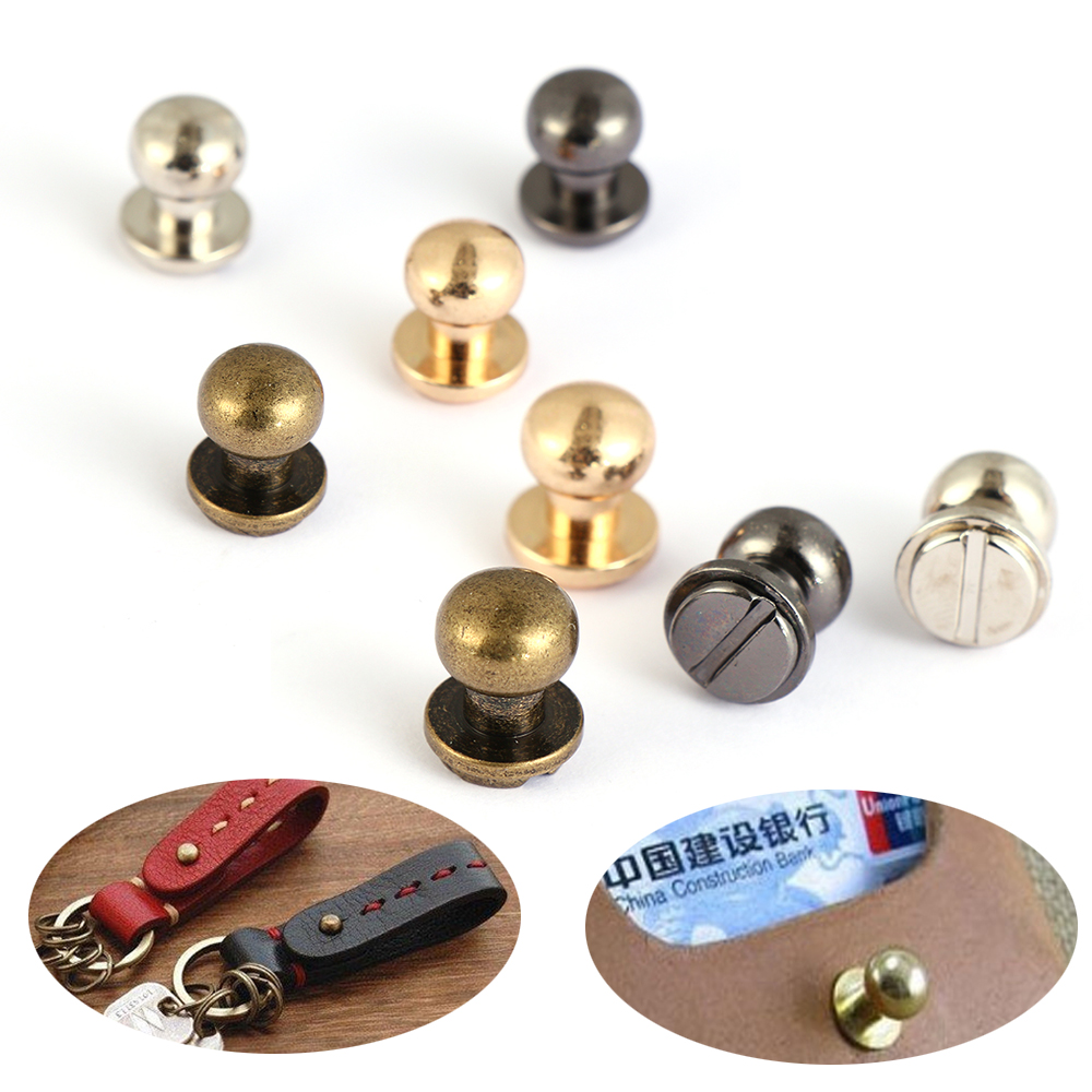 10pcs/bag Monk Head Screws Leather Craft Belt Wallet Solid Brass Nail Rivets Screws Bags Accessories Tacks Clothes Garment decor