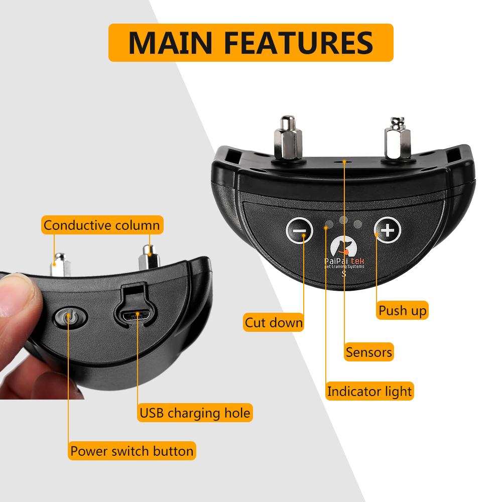 Top Seller Rechargeable Static Shock dog anti bark collar device dog shock Training collar barking control