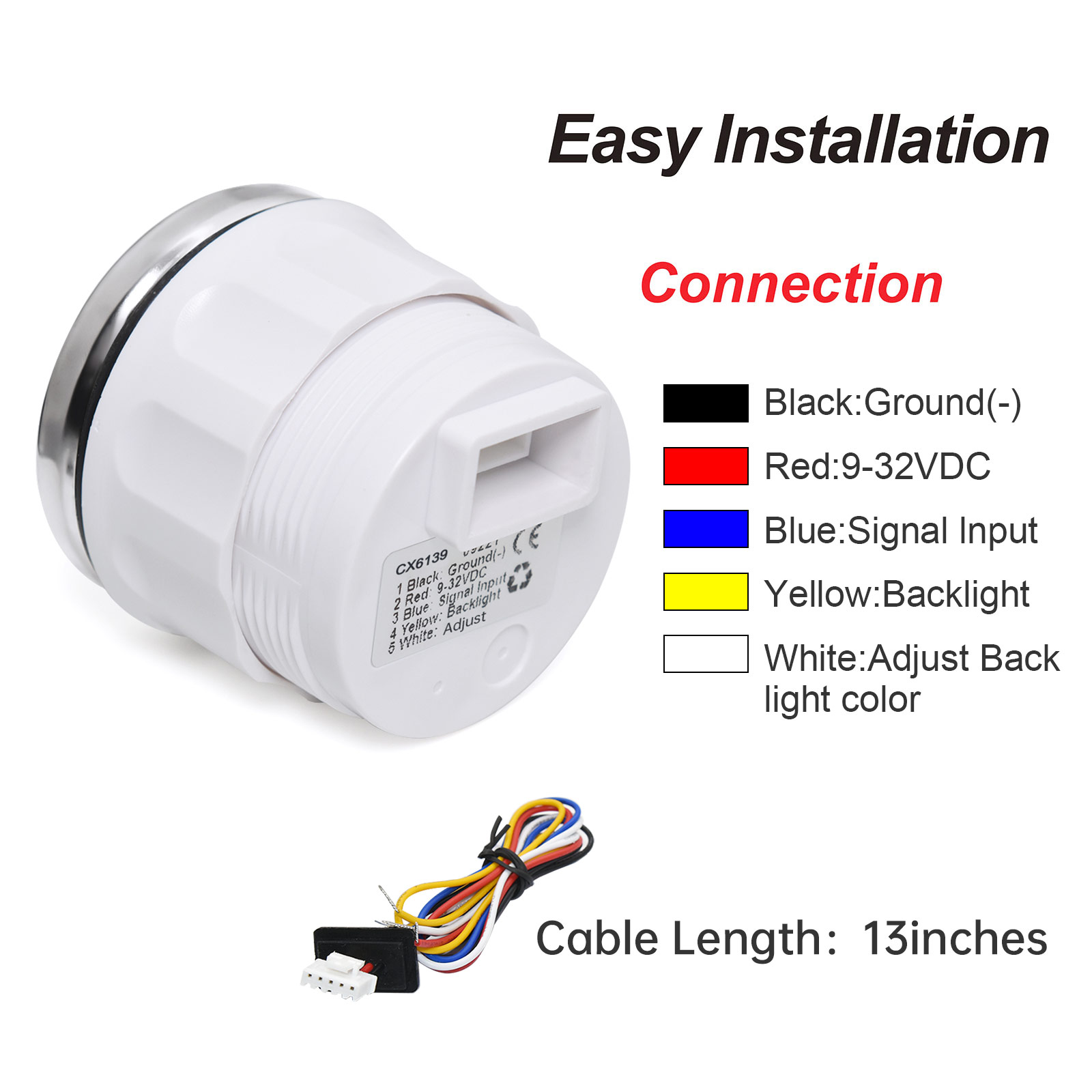 Waterproof IP67 Oil Tank Meter Indicator 7 Color Backlight 0-190 OHM 52mm Fuel Level Gauge for All Car Boat Yacht 12V 24V