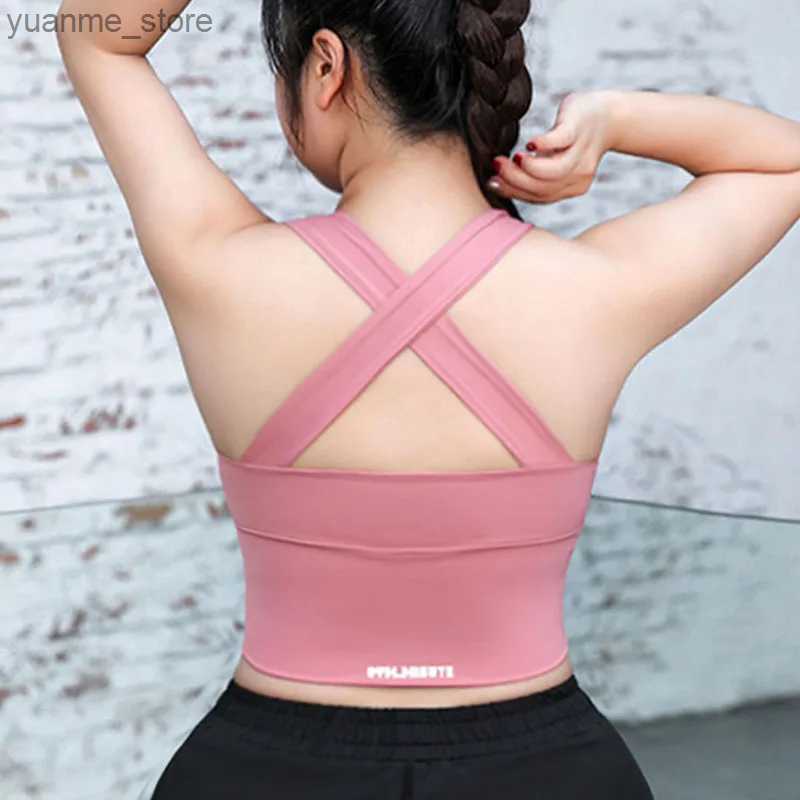 Yoga Outfits Cloud Hide Big Breast Sports Bra High Support S-5XL Underwear for Ladies Women Fitness Yoga Tank Top Plus Size Running Shirt Y240410