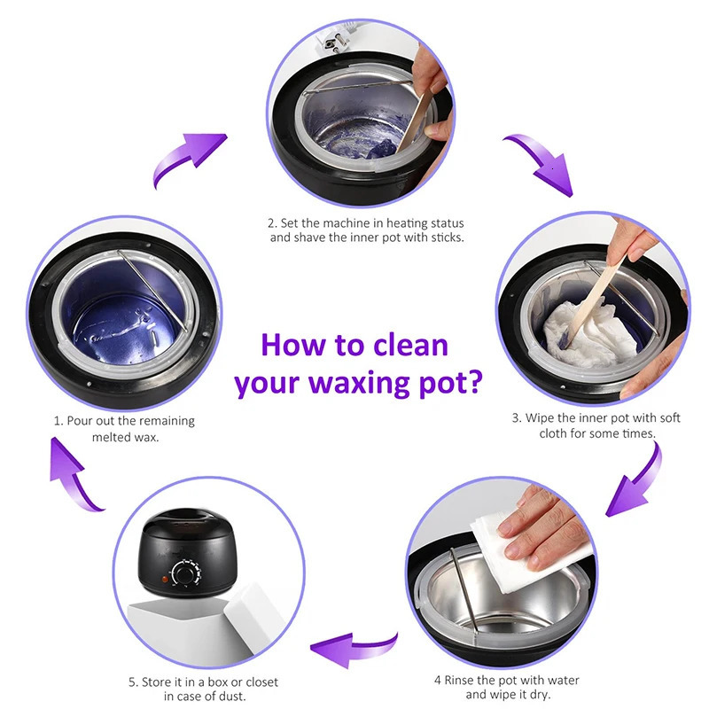 Wax Machine Spa Temperature Control Warmer Heater Painless Hair Removal Waxing Kit For Home Use 240403