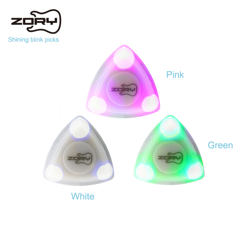 New Shining Patent Design Zory Picks Non-slip Guitar Picks Jazz Plectrum For Electric Acoustic Guitar Bass Folk Color Bling Pick