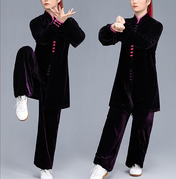 top quality Autumn&winter thickening pleuche tai chi taiji suit female wushu kung fu uniforms martial arts performance clothing