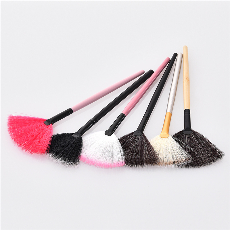 ffe Brush Shape Slim Powder Fan Concealor Blending Finishing Highlighter Makeup Nail Art Colors Wooden Hair