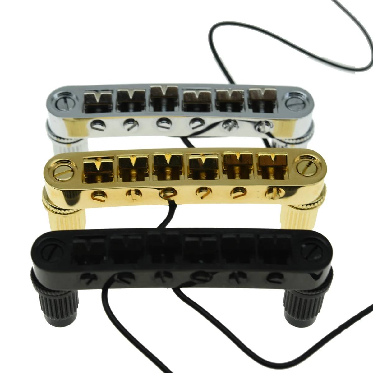Dopro Guitar Tune-o-Matic Piezo Bridge Pickup LP Piezo Guitar Bridge Pickup for Les Paul/SG/ES Chrome/Black/Gold
