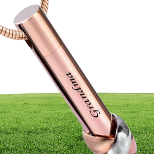Fashion jewelry custom Loving Memory Together Forever brOTHER rose gold Cylinder Memorial Pendant Ashes Urn Cremation Necklace
