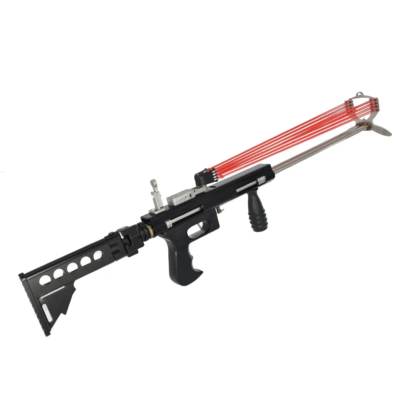 Black Folding Slingshot Rifle Mechanical Catapult Outdoor Shooting Toys Hunting Tools Creative Special Offer Slingshot
