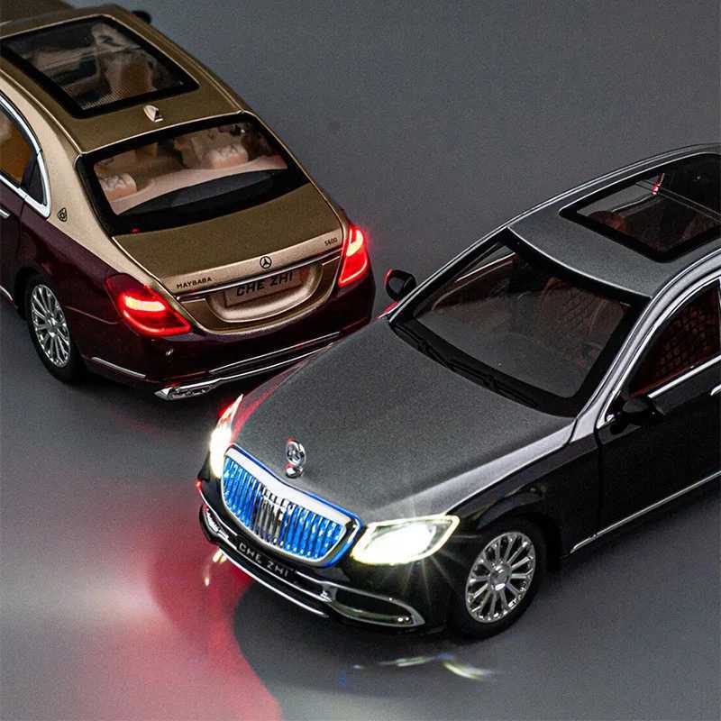 1 24 Mercedes Benz Maybach GLS600 Alloy Model Cars Diecast Toy Car Simulation Sound Light Vehicle Toys Model Gifts For KidsXJ241109