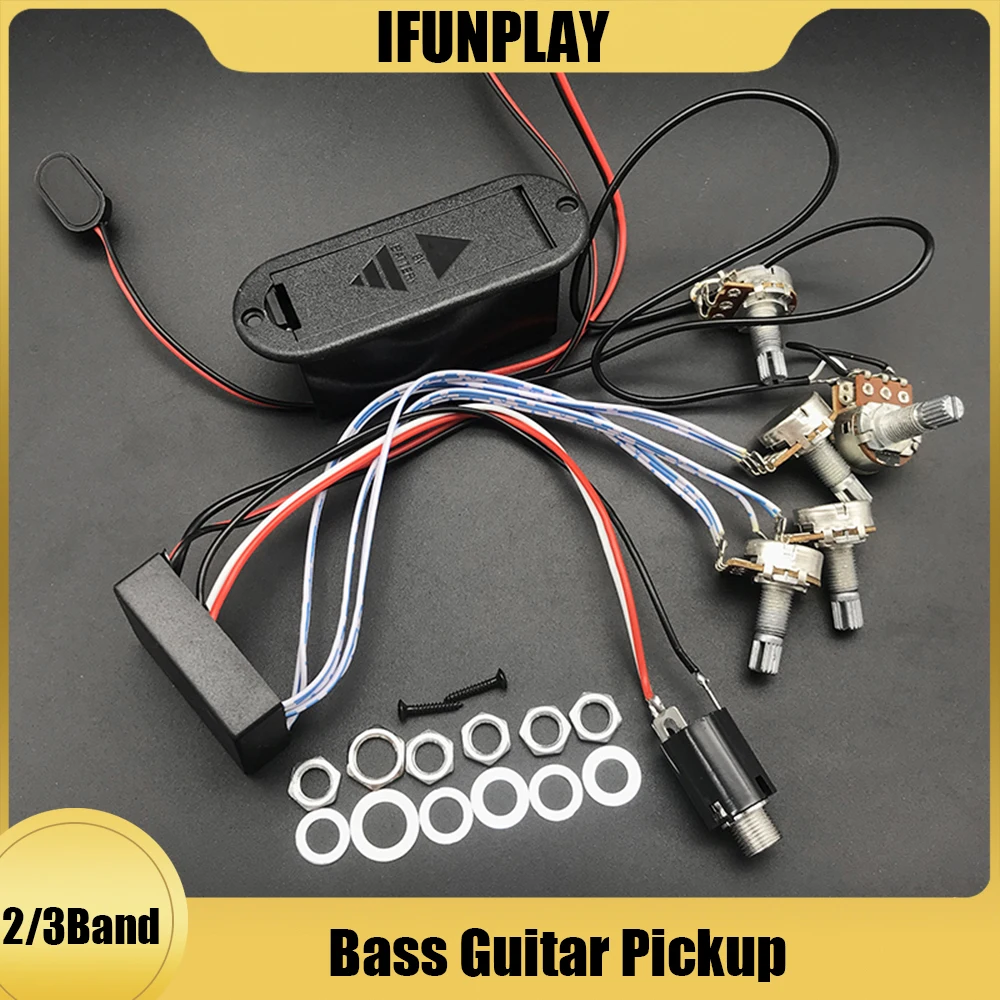 2/3 Band Eq Equalizer Preamp Circuit Active Bass Pickup with Control Knobs Guitar Pickup Control System