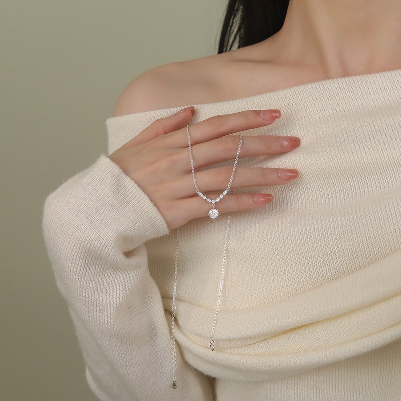 2024 Choucong Elegant Lover Pendant Luxury Jewelry Genuine 100% S925 Sterling Silver Round Cut Moissanite Diamond Stunning Party Women Wedding Clavicl